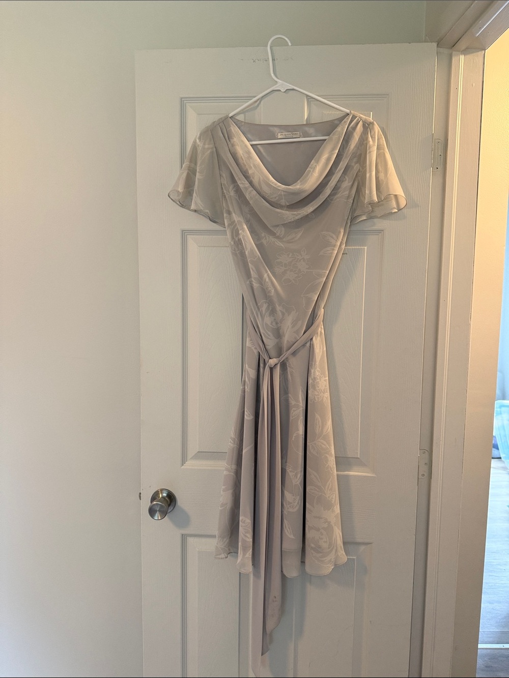 Jacques Vert Petite Satin Midi Dress in Light Champagne
